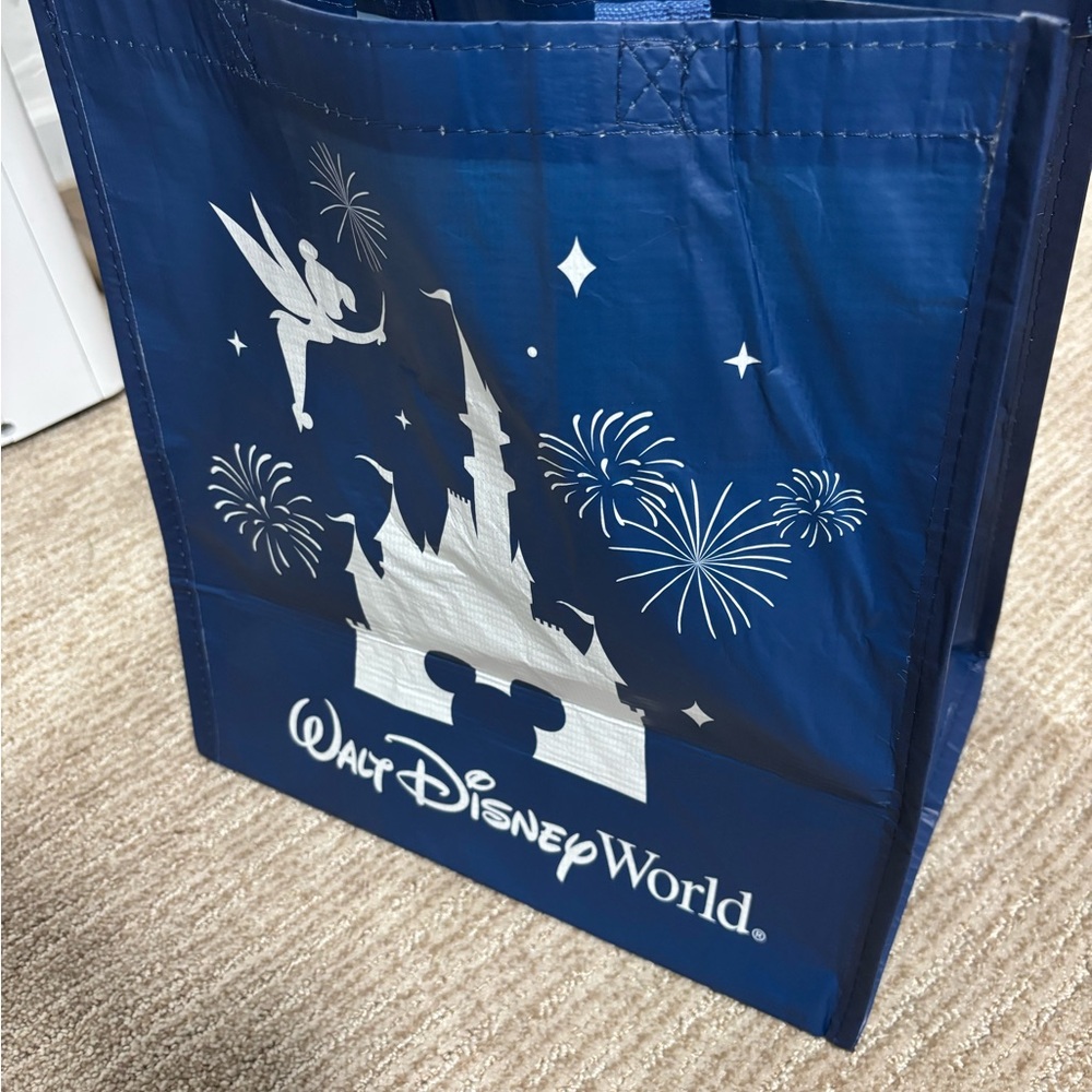 Disney Blue and White Disneyland Resort Tinker Bell Castle Tote Bag - Picture 5 of 7